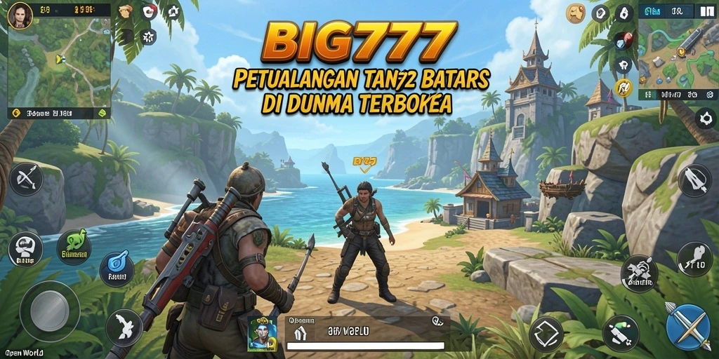 Tampilan antarmuka <strong>BIG777</strong> menampilkan pemandangan indah dunia terbuka.