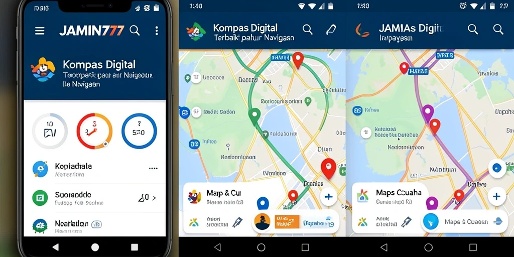 Antarmuka menarik dari aplikasi Kompas Digital JAMIN777.