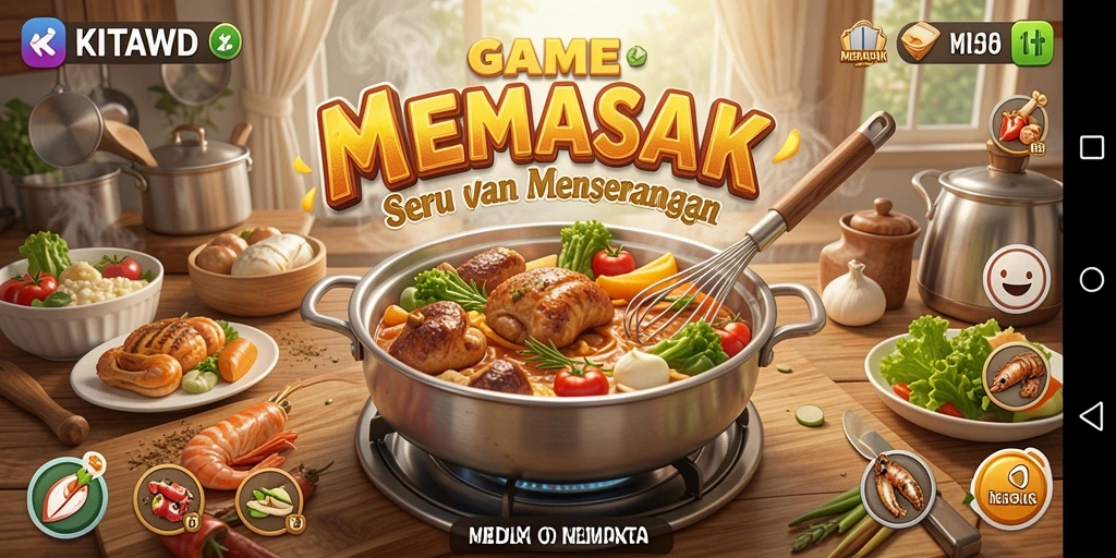 Tampilan menarik dari gameplay KITAWD dalam dunia Memasak.