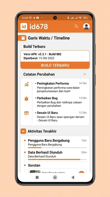 Tampilan riwayat versi id678